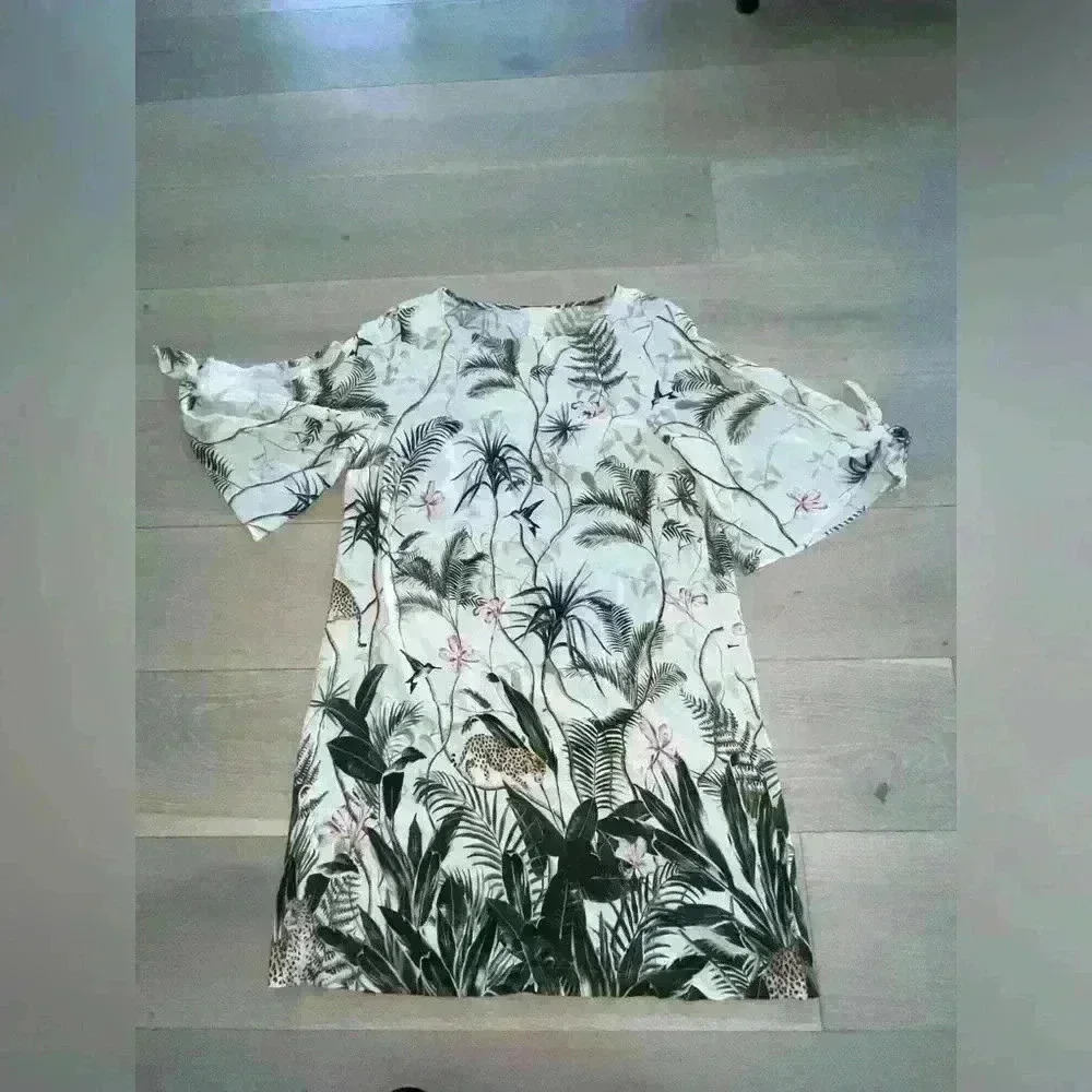 Jungle print H&M dress sz 12 - Picture 2 of 7